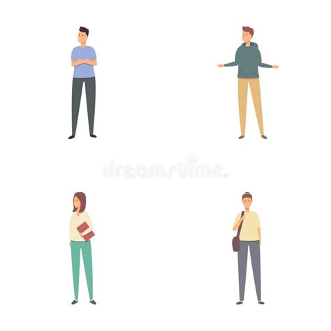 Set of Diverse Cartoon People Posing Stock Vector - Illustration of ...