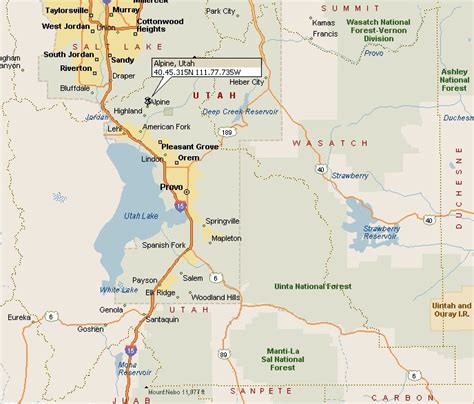 Alpine, Utah Map.