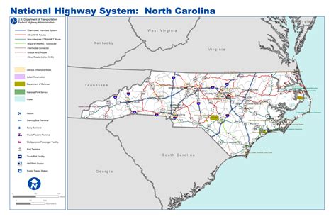 Detailed highways system map of North Carolina | Vidiani.com | Maps of all countries in one place