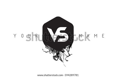 Vs Black Ink Letter Logo Design Stock Vector (Royalty Free) 594289781