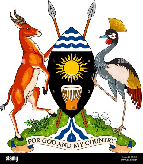 National coat of arms of the Republic of Uganda Stock Photo - Alamy