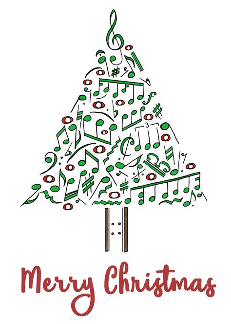 Musical Notes Christmas Tree Card by GoldenYakStudio on Newgrounds