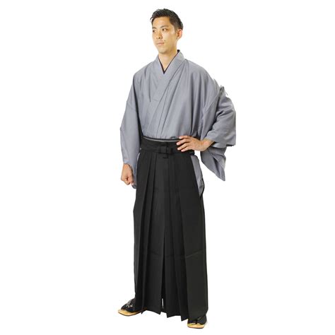 New HAKAMA Umanori Japanese Men's Traditional Kimono Gray L or LL Size Collectible Japanese ...