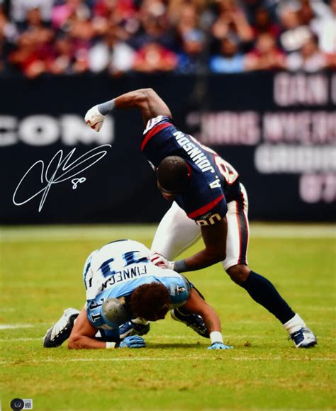 Andre Johnson Signed Houston Texans 16x20 Finnegan Fight Photo- Becket ...