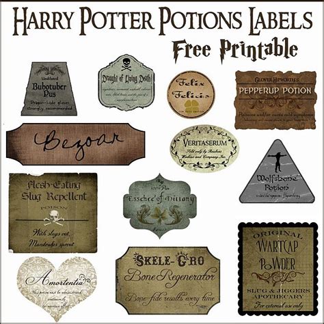 HARRY POTTER POTION BOTTLE LABELS | Harry potter potions, Harry potter ...