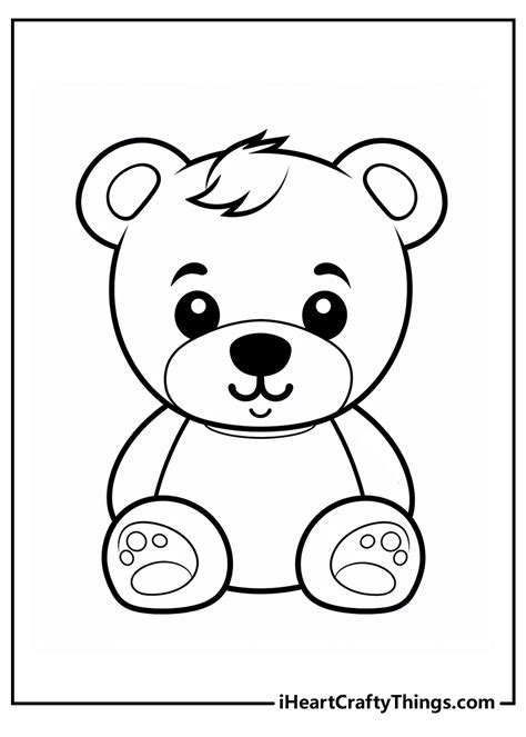 Teddy Bear Face Coloring Page