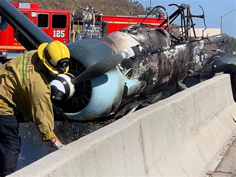 Vintage North American Aviation SNJ/AT-6 Texan warbird has crashed on the U.S. Highway 101 ...