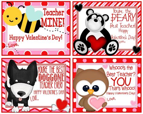 Printable Teacher Valentine Cards