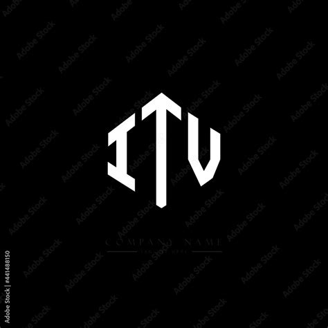 ITV letter logo design with polygon shape. ITV polygon logo monogram ...