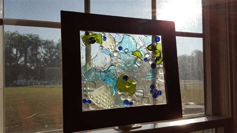 Poor Man's Stain Glass Art aka Broken Glass Mosaic DIY