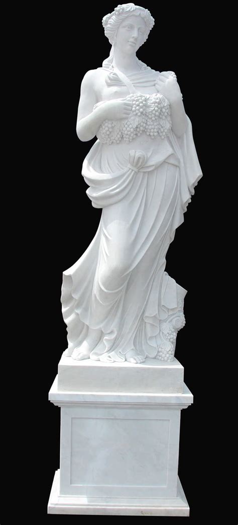 Marble Statues | White marble Statue of a woman holding grapes in her hands. This is a ...