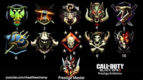 Black Ops 2 Prestige Emblems HD 1-10 + Prestige Master - YouTube