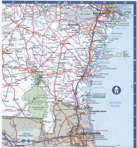 Map of Georgia Southern,Free highway road map GA with cities towns counties