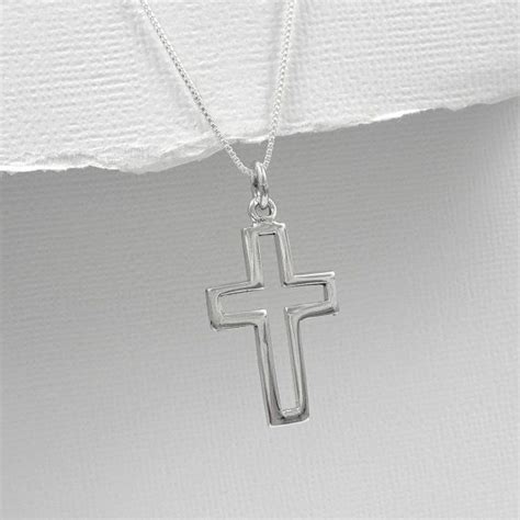 Cross Necklace Baptism Necklace Confirmation Necklace - Etsy | Sterling silver cross pendant ...