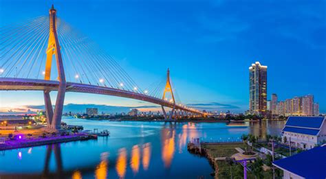 Bhumibol Bridge Bangkok Thailand by iceonion / 500px