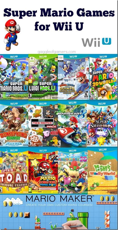 Super Mario Games for Wii U #SuperMario - Gaggle of Gamers | Jogos de videogame, Jogos nintendo ...