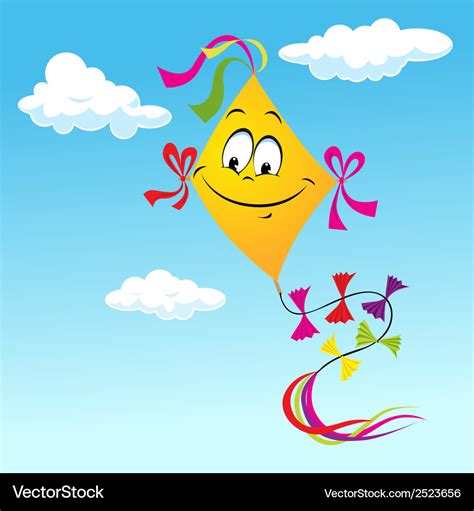 Kite cartoon Royalty Free Vector Image - VectorStock