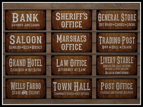 Second Life Marketplace - RE Old Western Signs Bundle- 15 Old West Town Decorations - Saloon ...