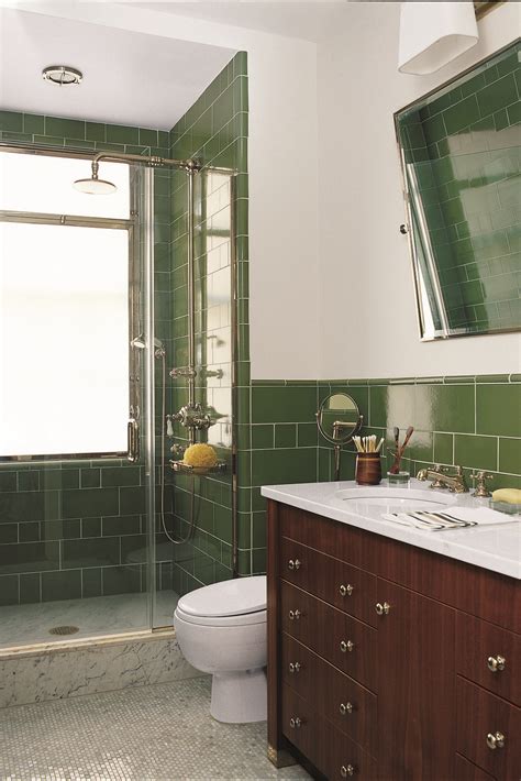 These Creative Bathrooms Prove the Power of Blue and Green Tile in 2021 | Green tile bathroom ...