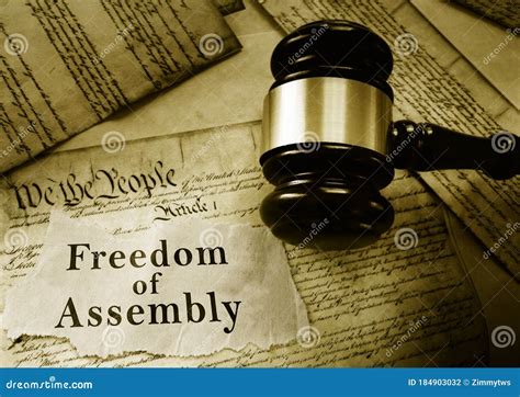 Freedom of Assembly First Amendment Message Stock Photo - Image of ...