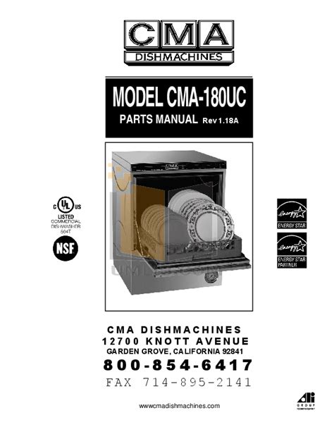 Download free pdf for Cma CMA-180UC Dishwasher manual