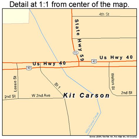 Kit Carson Colorado Street Map 0841010