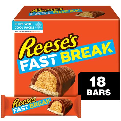 Buy REESE'S FAST BREAK Milk Chocolate covered Peanut Butter and Nougat , Bulk Halloween Candy, 1 ...