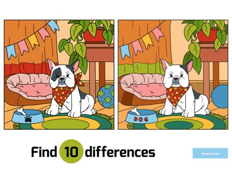 Cute bulldog. Find differences, education game for children. by Ksenya Savva on Dribbble