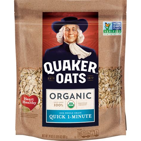 Quaker Organic Quick Cook Oats, 24 oz Resealable Bags - Walmart.com