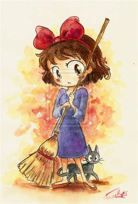 Kiki and Jiji | Disney art, Chibi, Hayao miyazaki characters