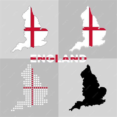 Premium Vector | Map of England. Outline map and flag of the country of England. Vector