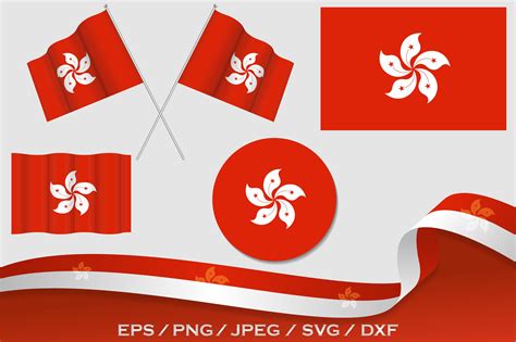 Set of Hong Kong Flags Designs Graphic by terrabismail · Creative Fabrica