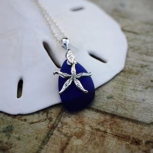 Blue Sea Glass Jewelry, Sea Glass Necklace, Seaglass Necklace, Seaglass ...