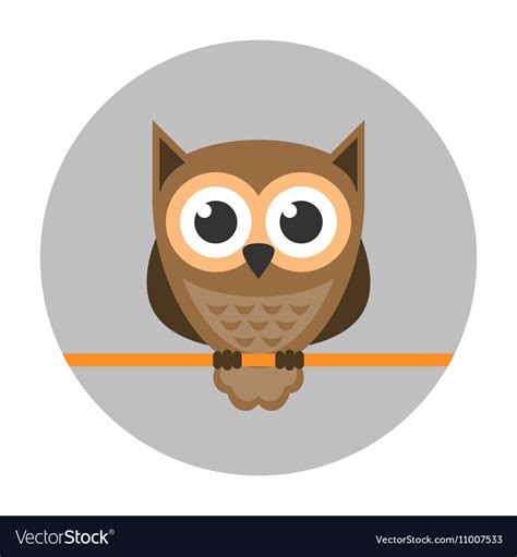 Owl icon flat Royalty Free Vector Image - VectorStock