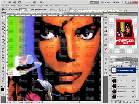 Artwork para el Side art arcade clásico Michael Jackson Moonwalker terminado. Por Mikonos