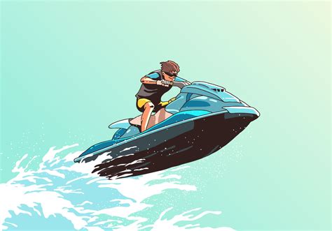 Wave Jumping Jet Ski Vector 126858 Vector Art at Vecteezy