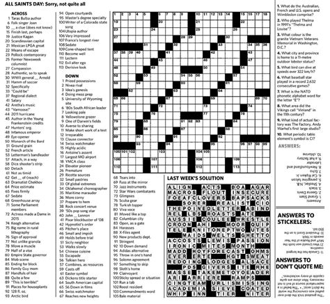 Printable Toronto Star Crossword Puzzle Today - Printable JD