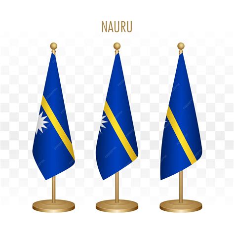 Premium Vector | Standing flag of nauru 3d vector illustration isolated on white