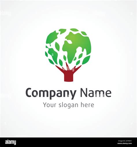 Globe tree logo concept. Environmental green energy sign, global business brand identity ...