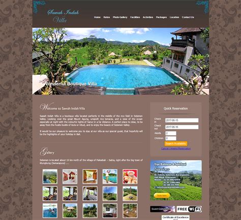 SAWAH INDAH VILLA - Bali Web Design and Development