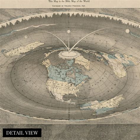 1893 Flat Earth Map Of The World Old Map Of The Square And Stationary Earth World Map History ...