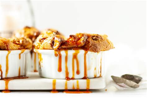 Peach bread pudding with bourbon caramel sauce - Kate the baker