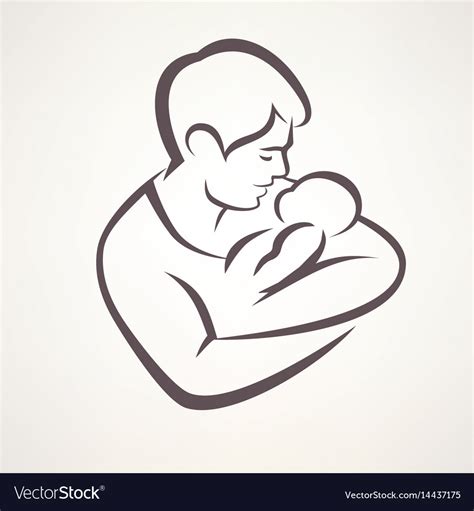 Father and baby isolated symbol Royalty Free Vector Image