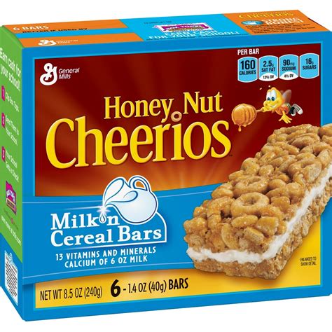 Honey Nut Cheerios Milk 'N Cereal Bars Treat Bar, 8.5 oz, 6 Ct - Walmart.com - Walmart.com