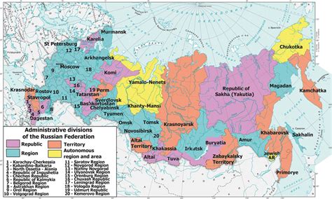 Federal regions of the Russian Federation (base map © DIK -Publishing ...