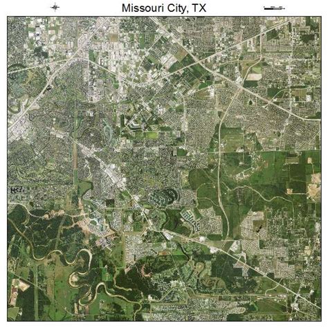 Aerial Photography Map of Missouri City, TX Texas