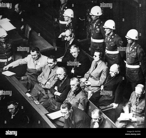 Defendants in the dock at the Nuremberg trials. Museum: State Central ...