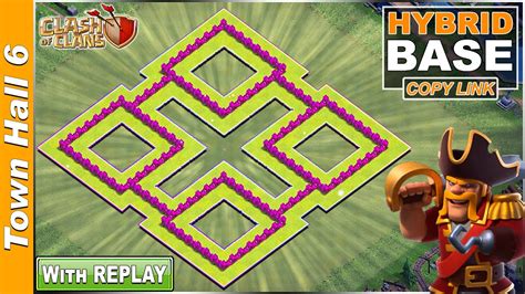 NEW BEST TH6 Base with REPLAY | COC TH6 Hybrid Base with Copy link ...