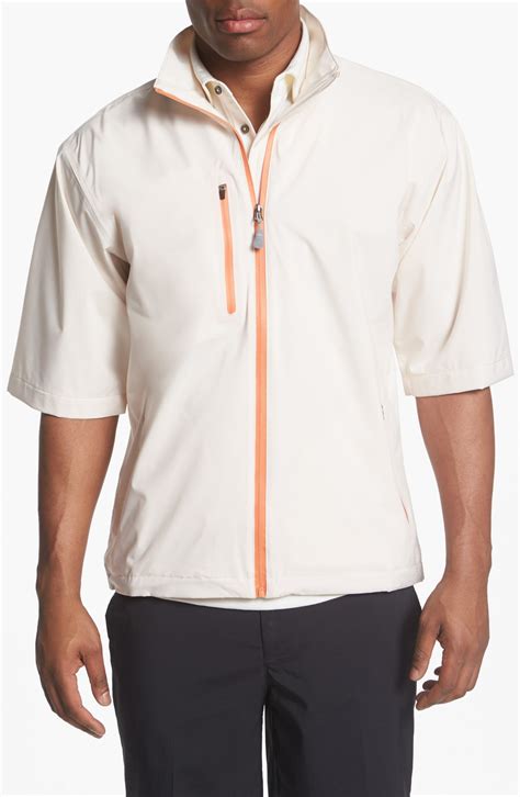 Peter Millar Toronto Short Sleeve Rain Jacket in White for Men | Lyst