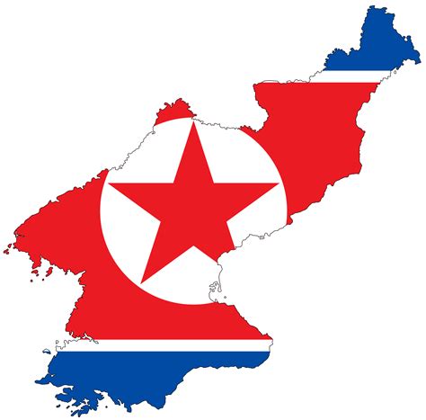 Grande mapa de la bandera de Corea del Norte | Corea del Norte | Asia ...